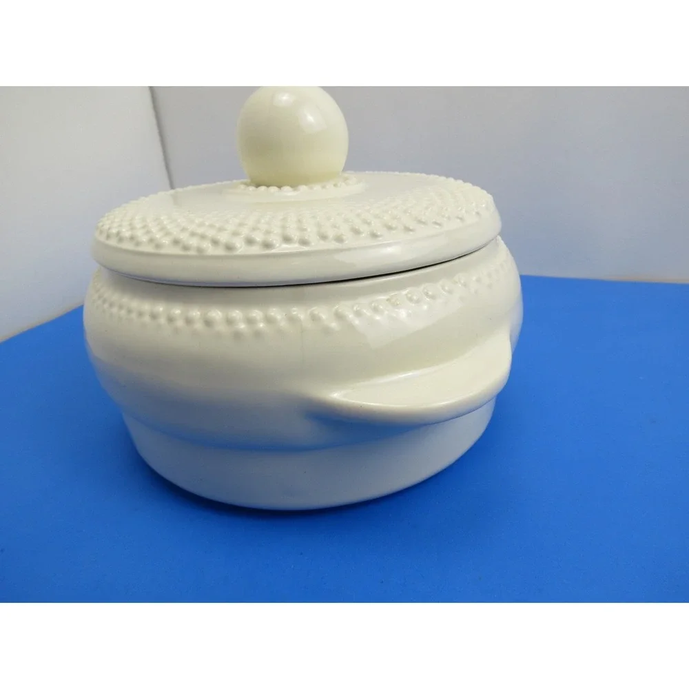 California USA Pottery White Hobnail Casserole Dish Jar 480-C 482